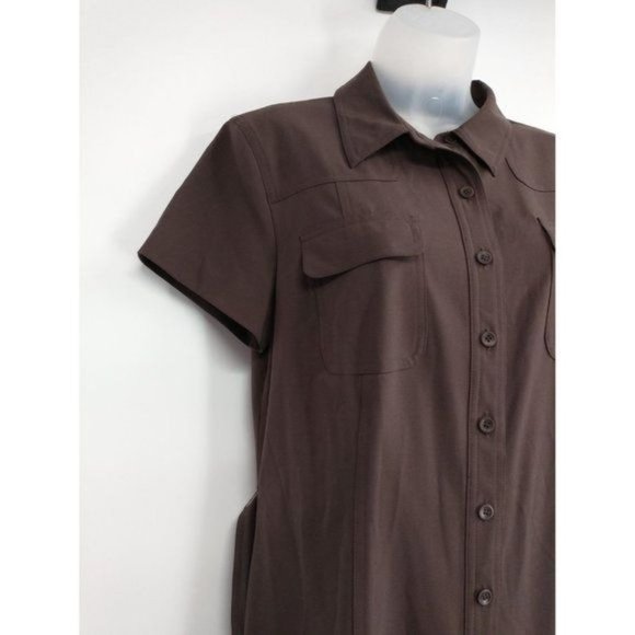 Vintage Talbots Size 10 Women Shirt Dress With Breast Pocket - Picture 4 of 9